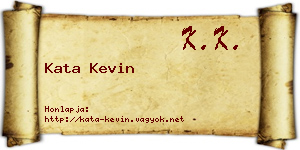 Kata Kevin névjegykártya
